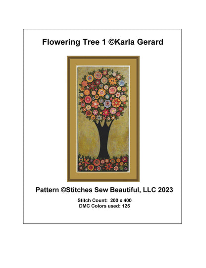 Flowering Tree 1 counted cross stitch pattern by Karla Gerard