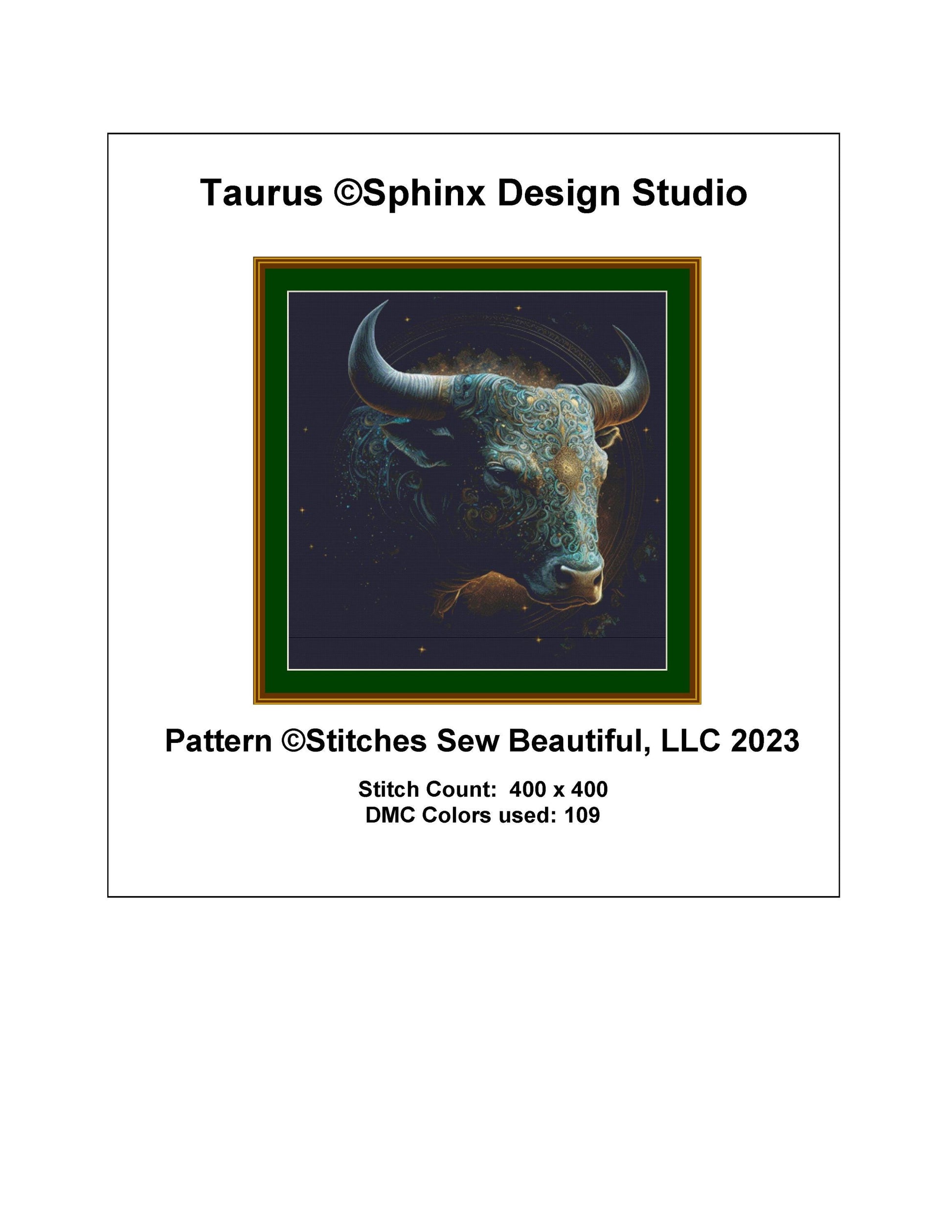 Taurus cross stitch pattern by SphinxDesignStudio