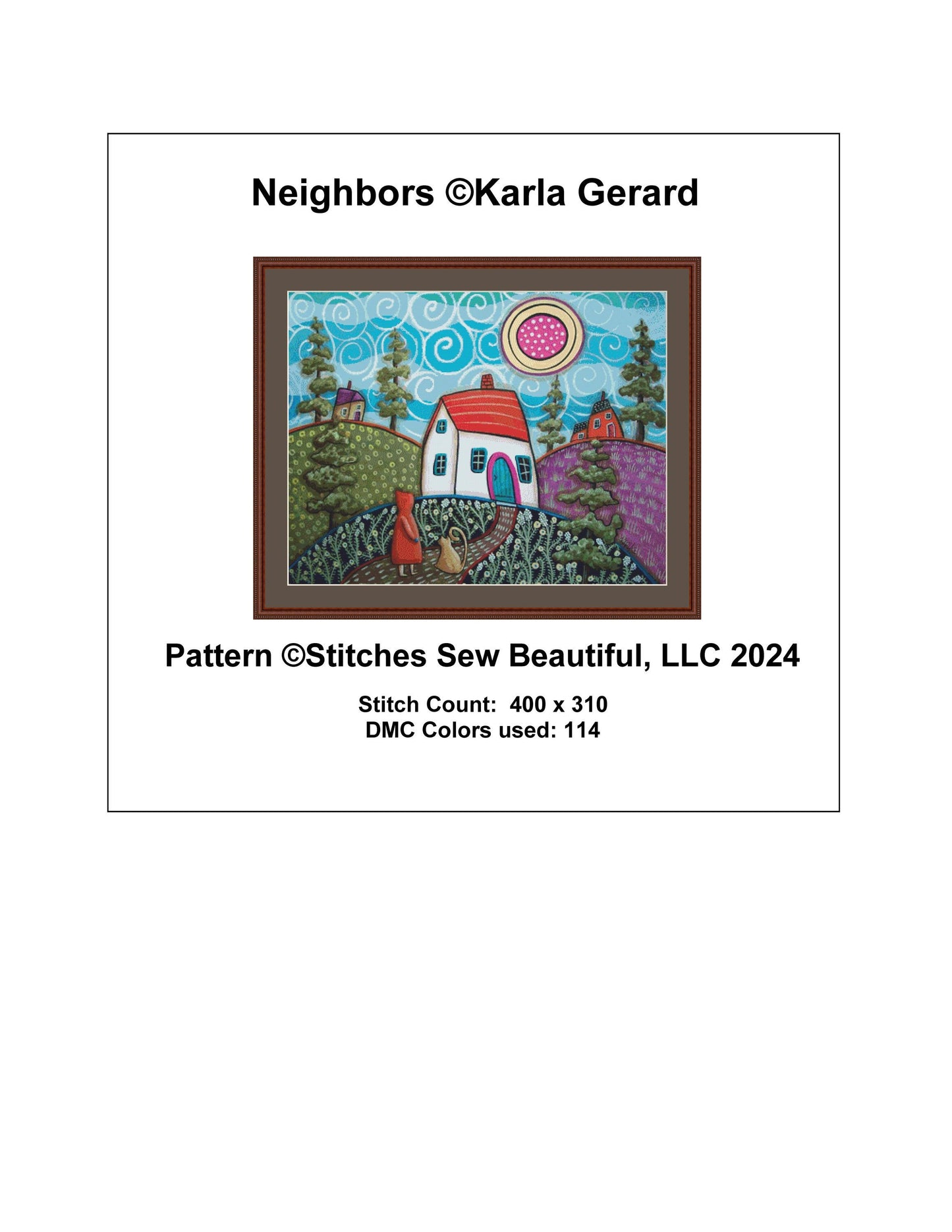 Neighbors counted cross stitch pattern by Karla Gerard