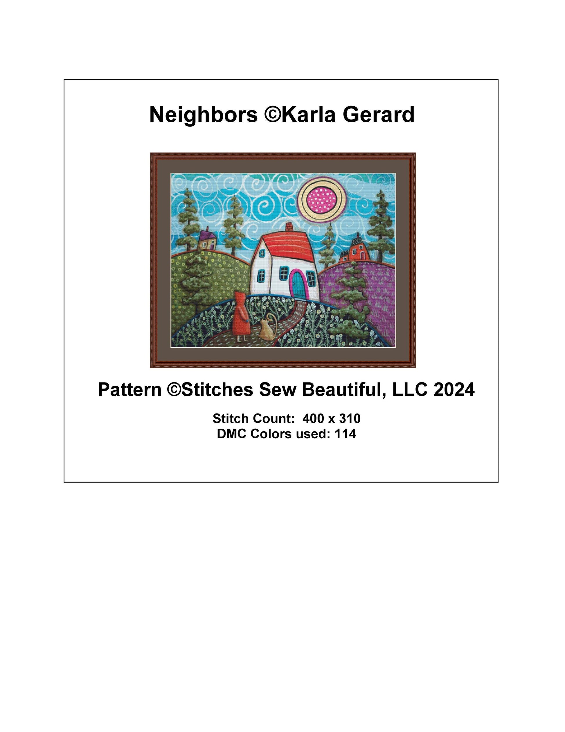 Neighbors counted cross stitch pattern by Karla Gerard