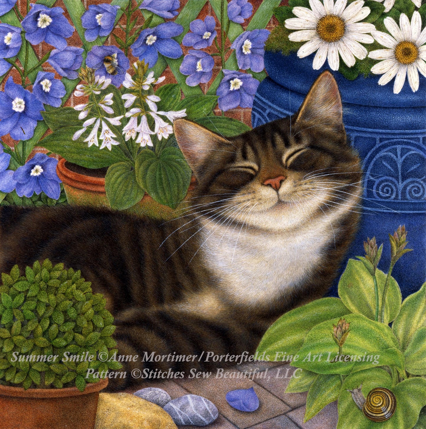 Summer Smile cross stitch pattern by Anne Mortimer/Porterfields Fine Art Licensing