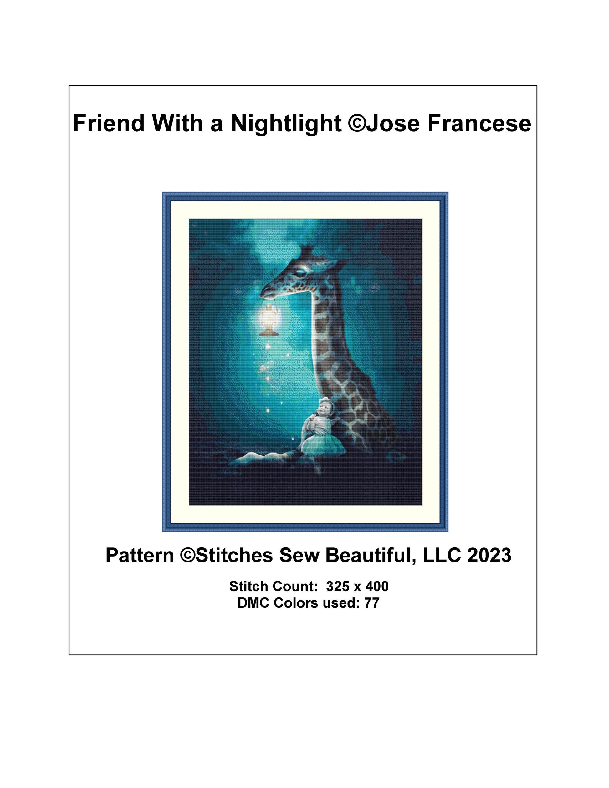 Friend With a Night-light cross stitch pattern by Jose Francese