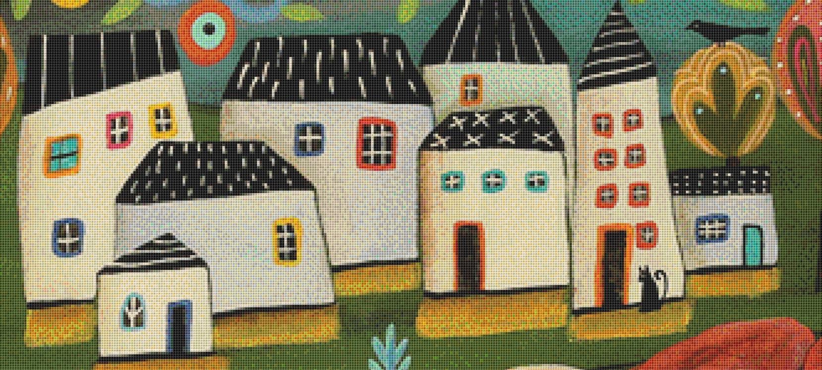 Festive Seascape (Max Size/Color) counted cross stitch pattern by Karla Gerard