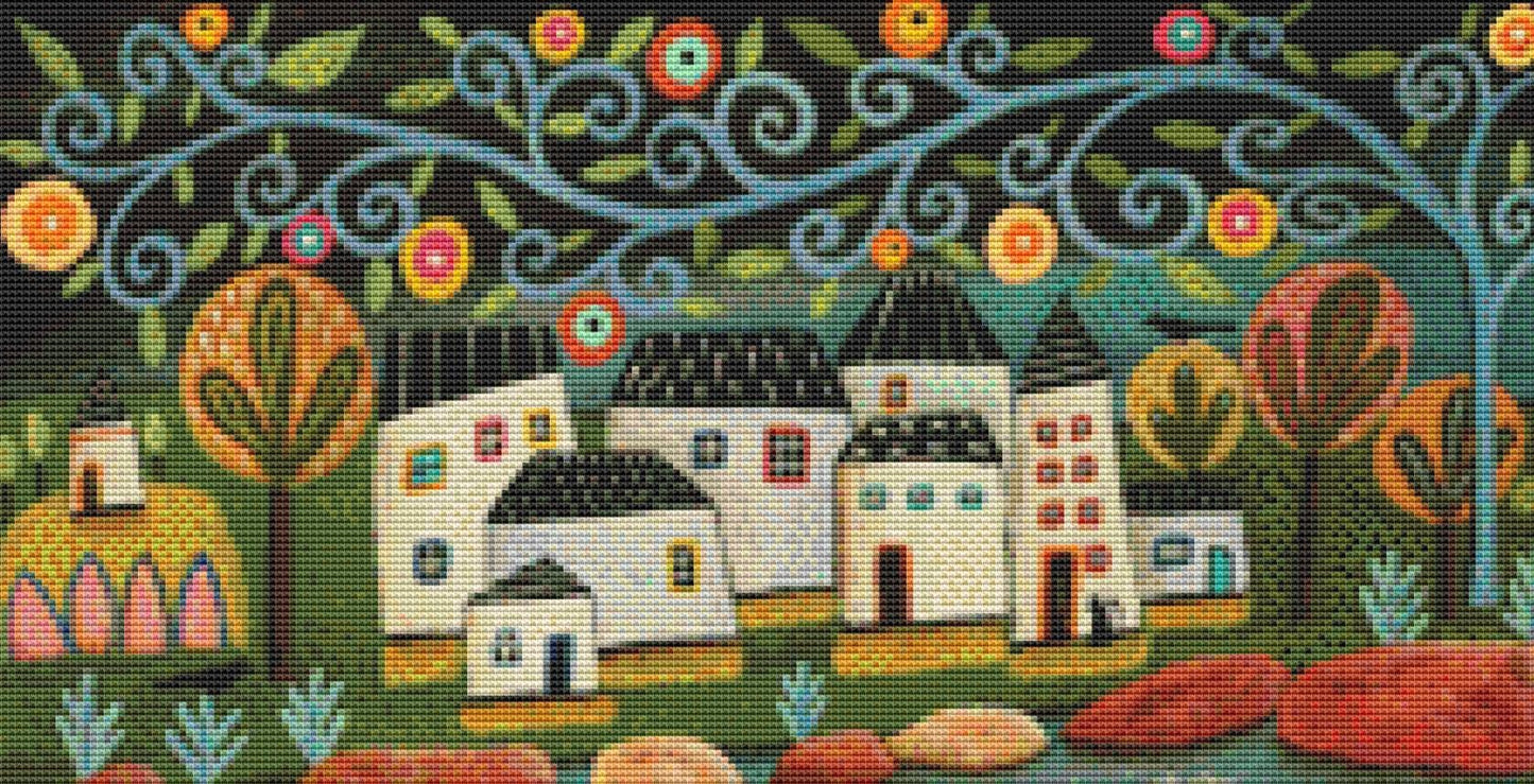 Festive Seascape (Small) counted cross stitch pattern by Karla Gerard