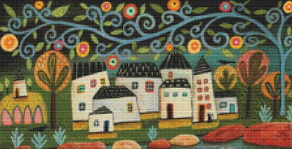 Festive Seascape (Small) counted cross stitch pattern by Karla Gerard