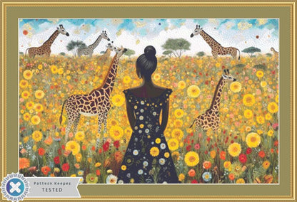 Woman in a Field of Flowers 14 (Max Color) counted cross stitch pattern by Eder Jose Rosa