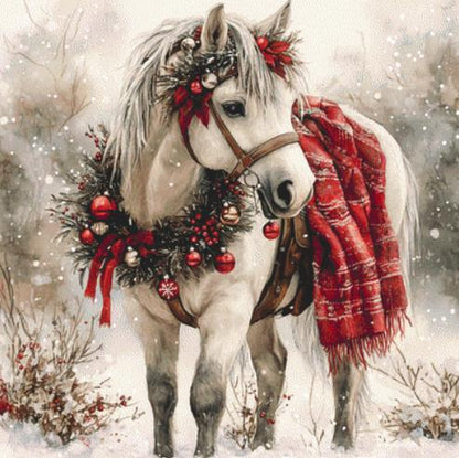Christmas Pony counted cross stitch pattern by ClipArtStudioX