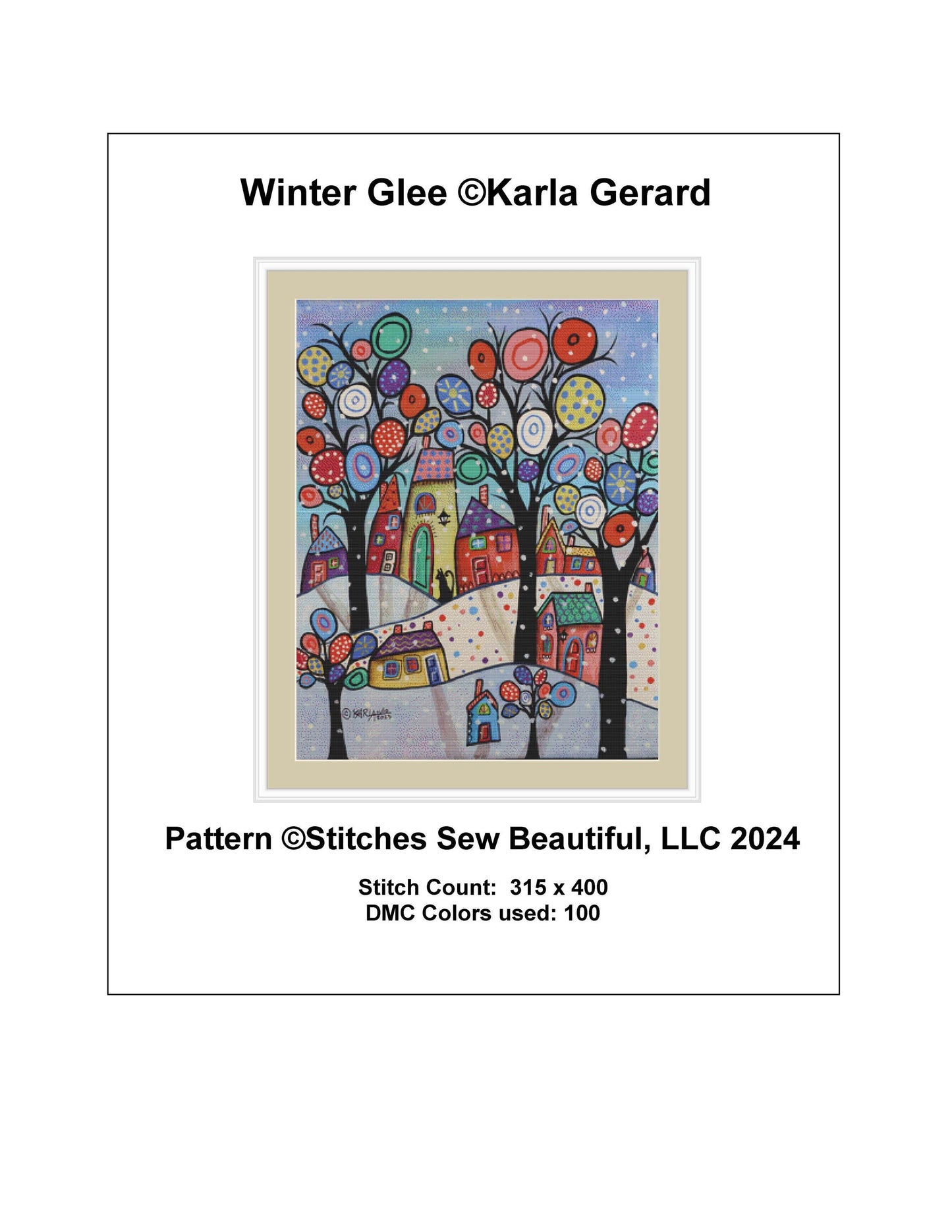 Winter Glee counted cross stitch pattern by Karla Gerard