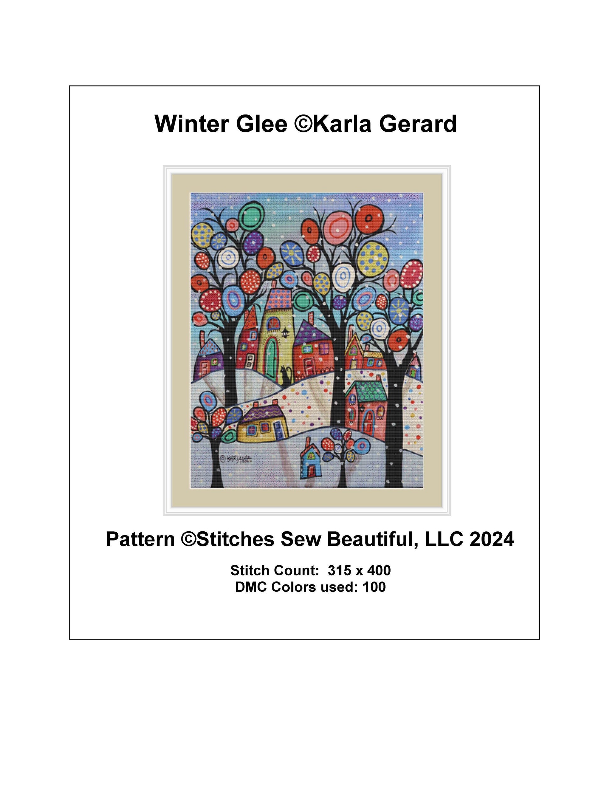 Winter Glee counted cross stitch pattern by Karla Gerard