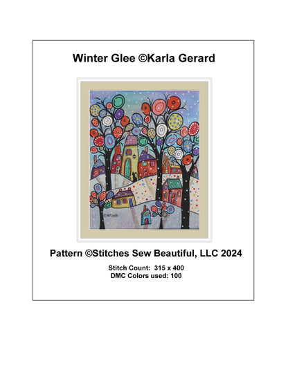 Winter Glee counted cross stitch pattern by Karla Gerard