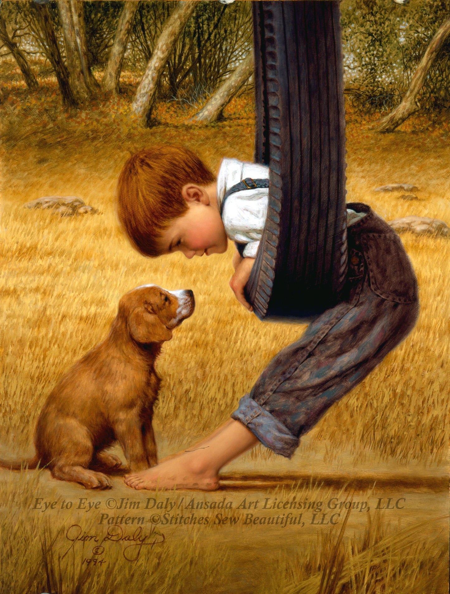 Eye to Eye (Max Size/Color) counted cross stitch pattern by Jim Daly/Ansada Art Licensing Group, LLC