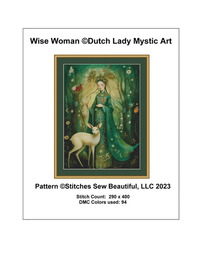 Wise Woman cross stitch pattern by DutchLadyMysticArt