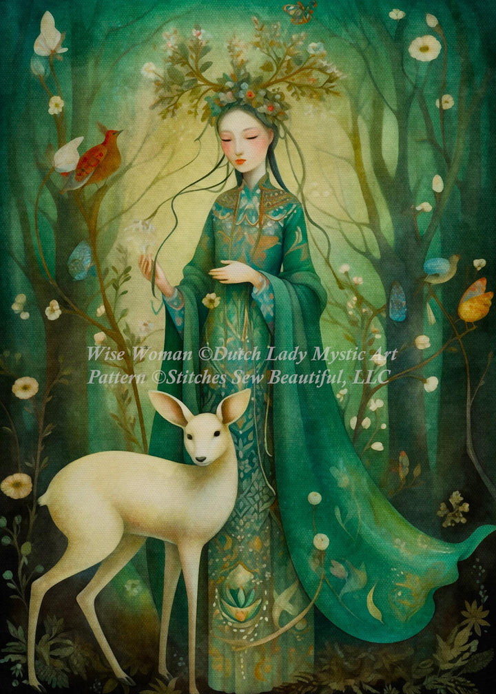 Wise Woman cross stitch pattern by DutchLadyMysticArt