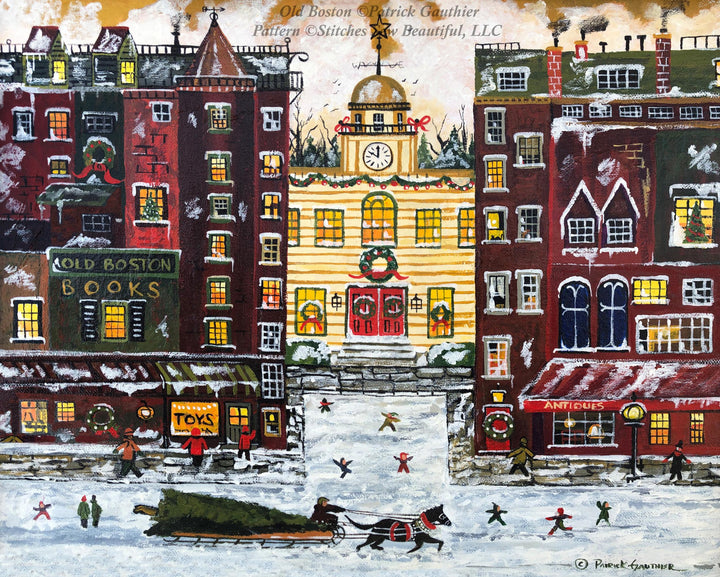 Old Boston cross stitch pattern by Patrick Gauthier