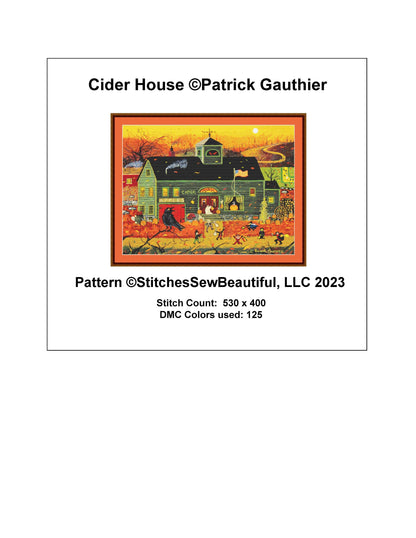 Cider House cross stitch pattern by Patrick Gauthier