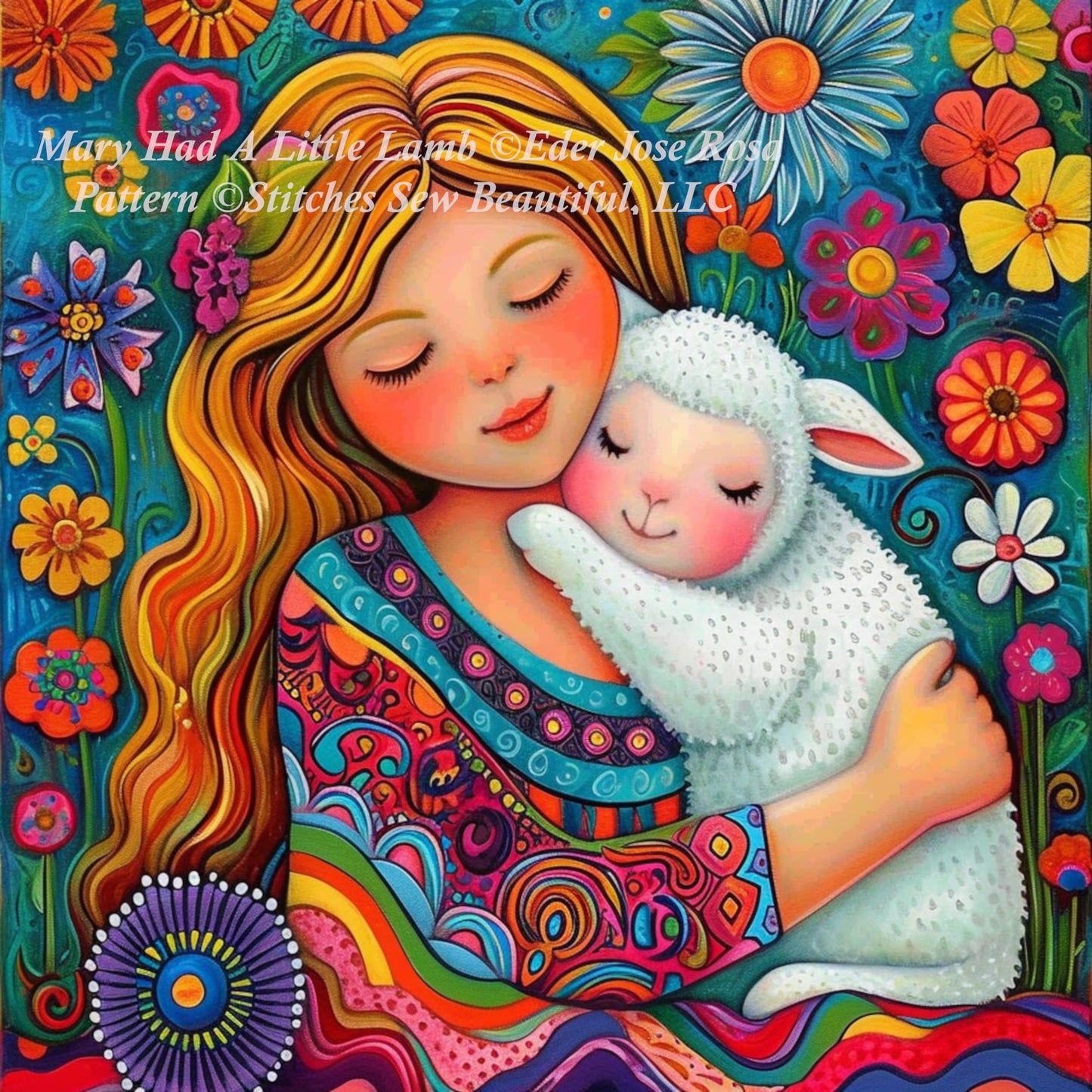 Mary Had a Little Lamb cross stitch pattern by Eder Jose Rosa