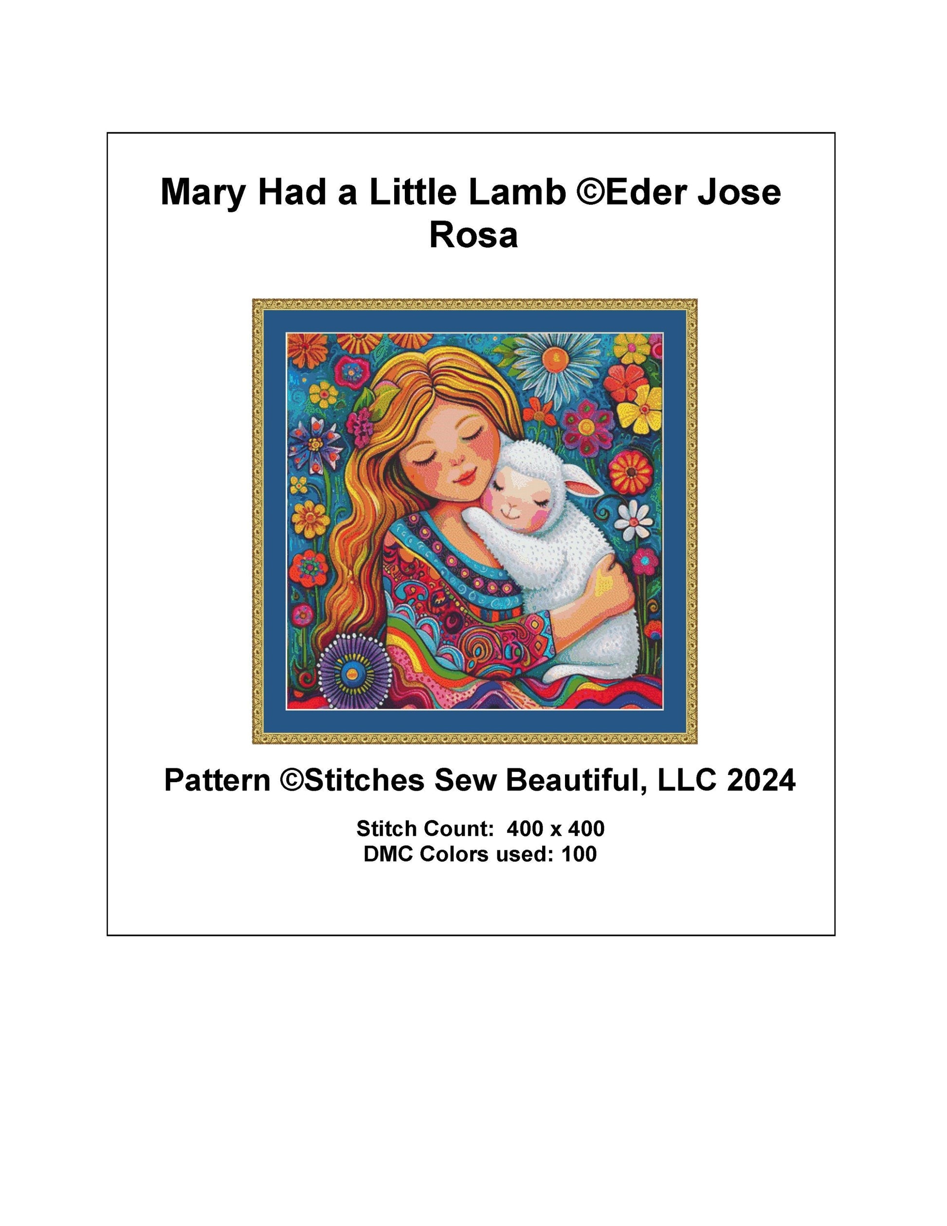 Mary Had a Little Lamb cross stitch pattern by Eder Jose Rosa