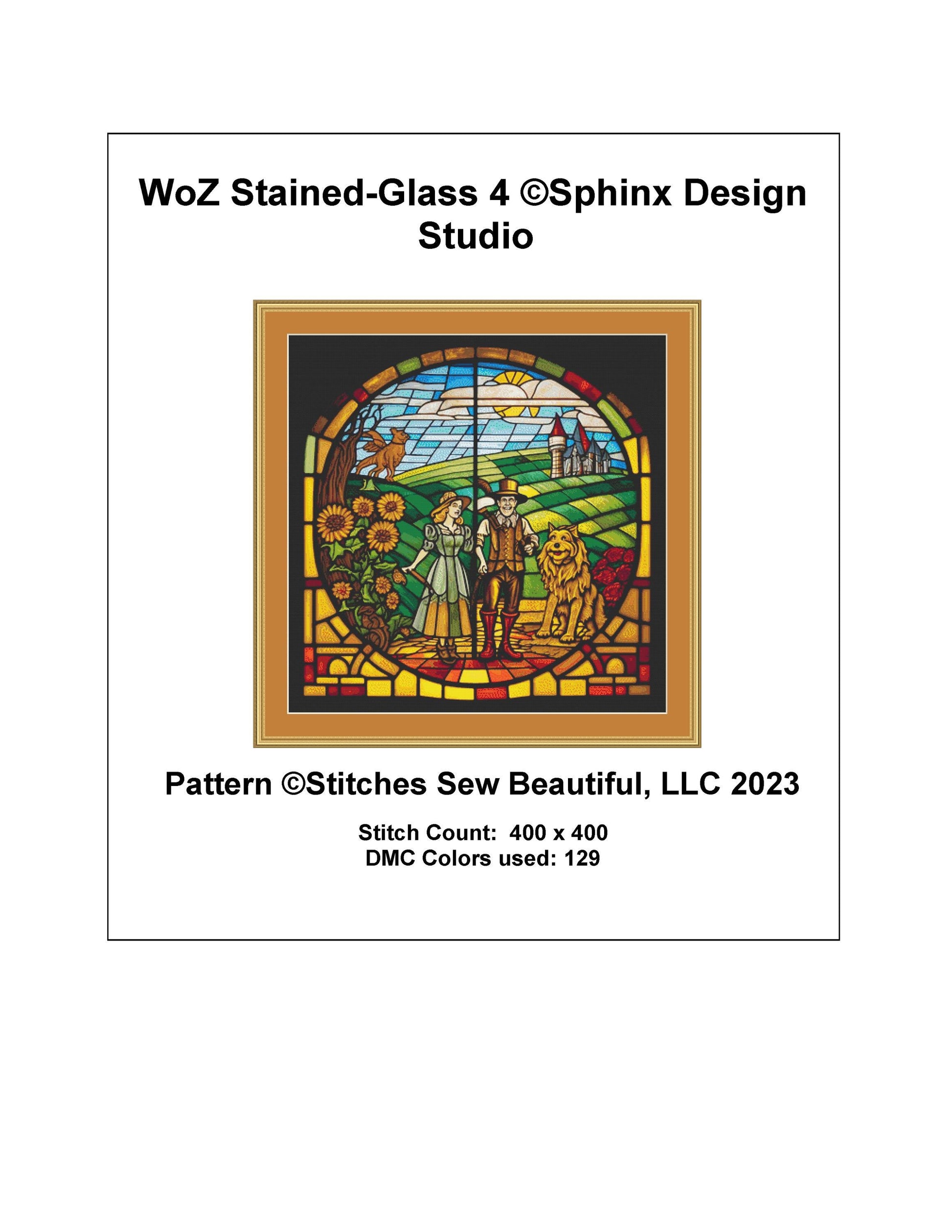 WoZ Stained-Glass 4 cross stitch pattern by SphinxDesignStudio