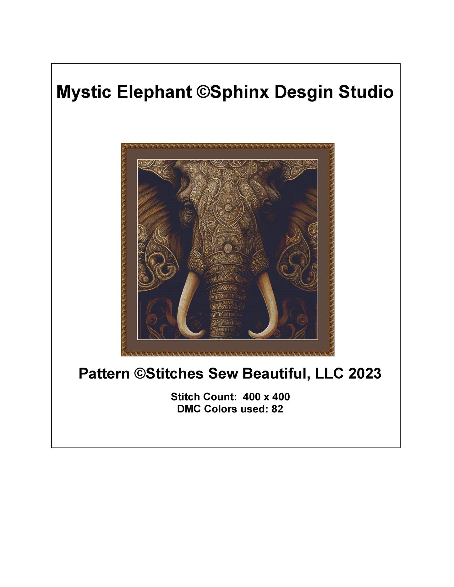 Mystic Elephant cross stitch pattern by SphinxDesignStudio