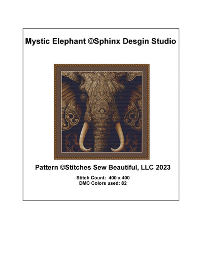 Mystic Elephant cross stitch pattern by SphinxDesignStudio