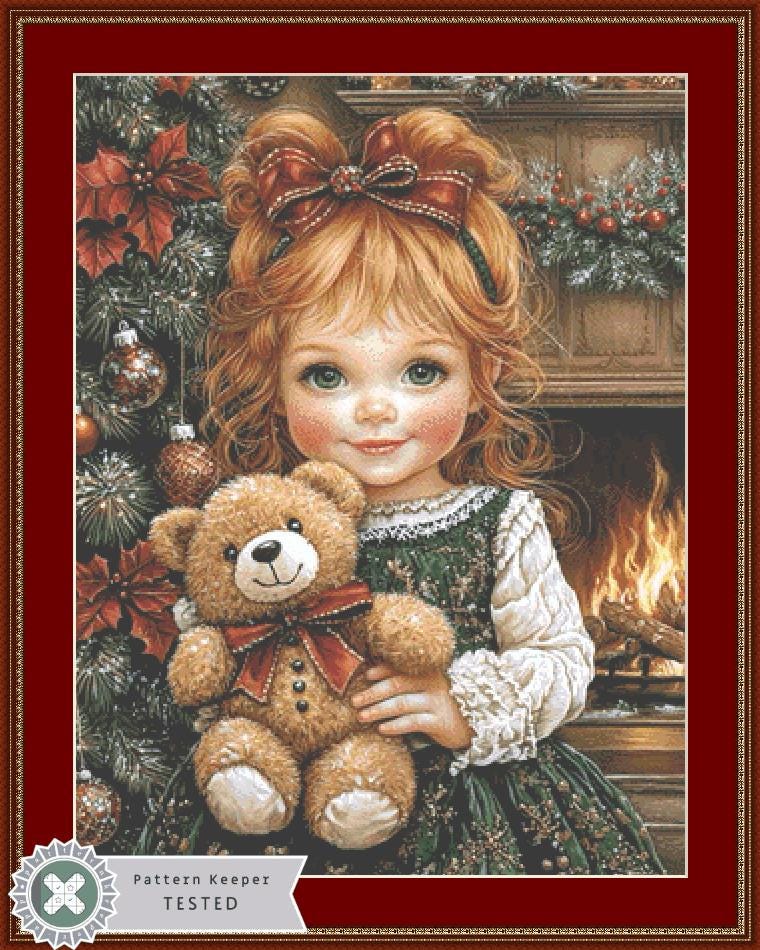 Snuggling by the Fireside counted cross stitch pattern by Ingrid Jean AI Art