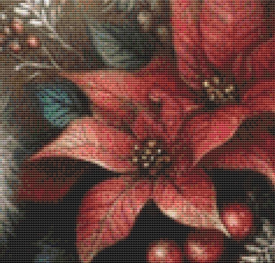 Christmas Morning counted cross stitch pattern by Ingrid Jean AI Art