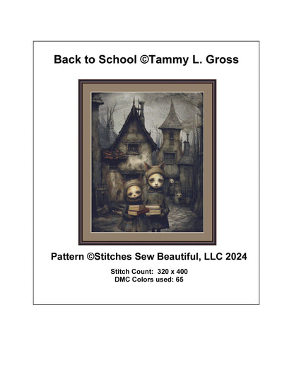 Back to School counted cross stitch pattern by Tammy L. Gross