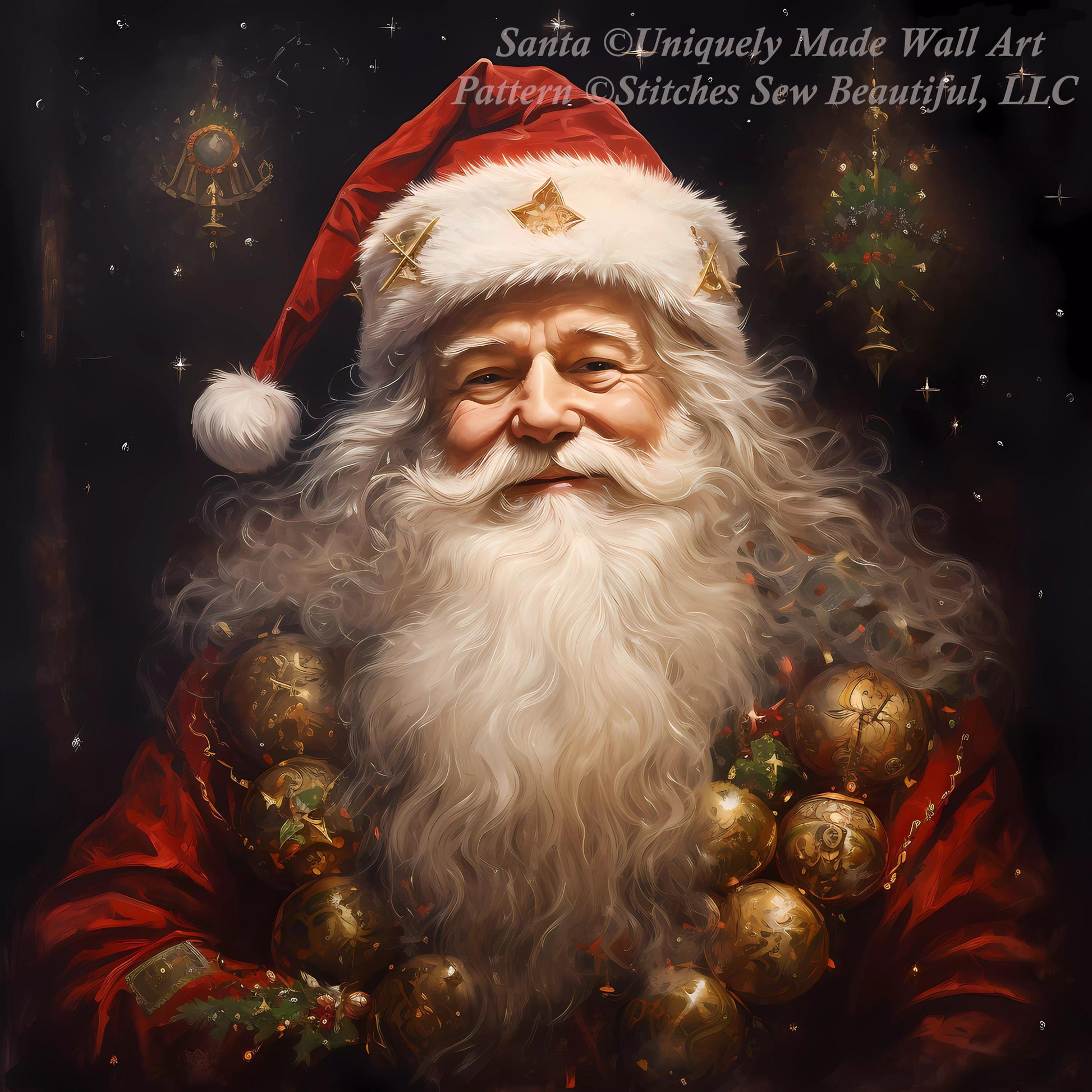 Santa cross stitch pattern by UniquelyMadeWallArt