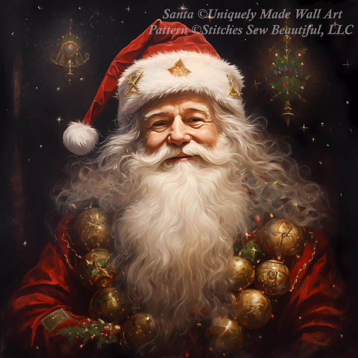 Santa cross stitch pattern by UniquelyMadeWallArt