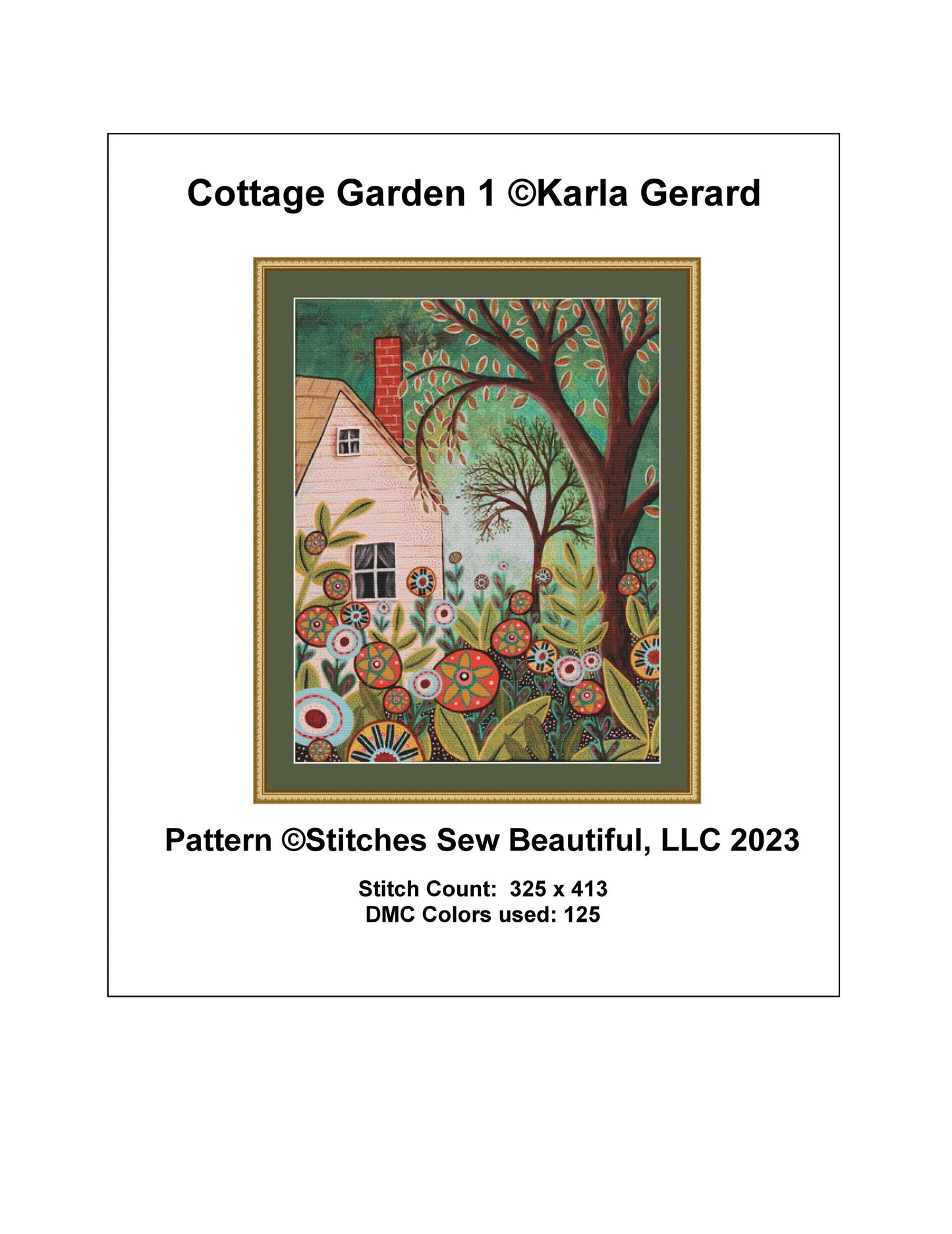 Cottage Garden 1 counted cross stitch pattern by Karla Gerard