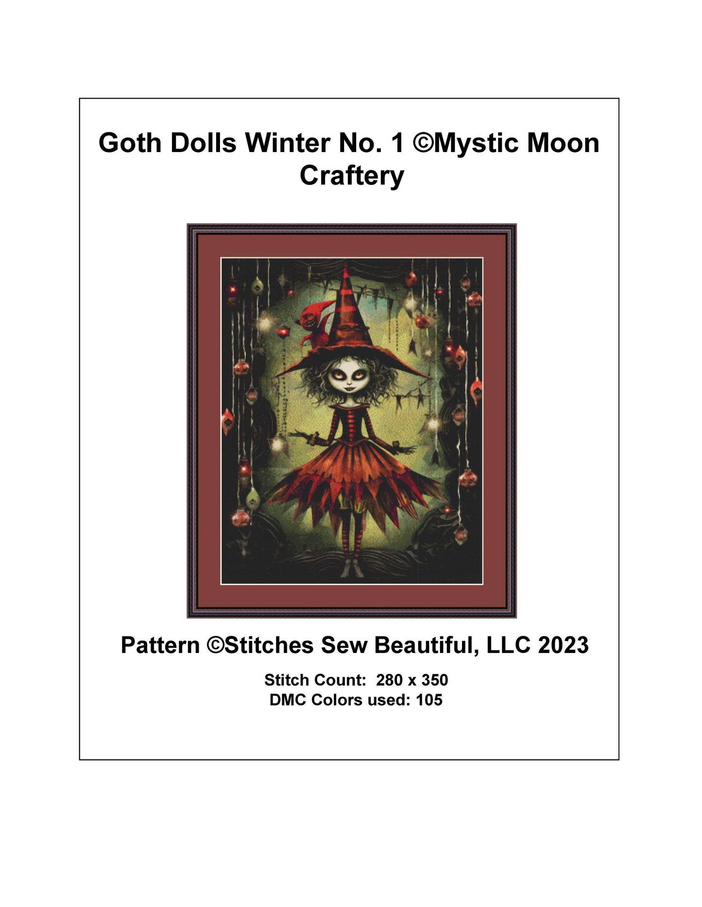 Goth Dolls Winter No. 1 cross stitch pattern by MysticMoonCraftery