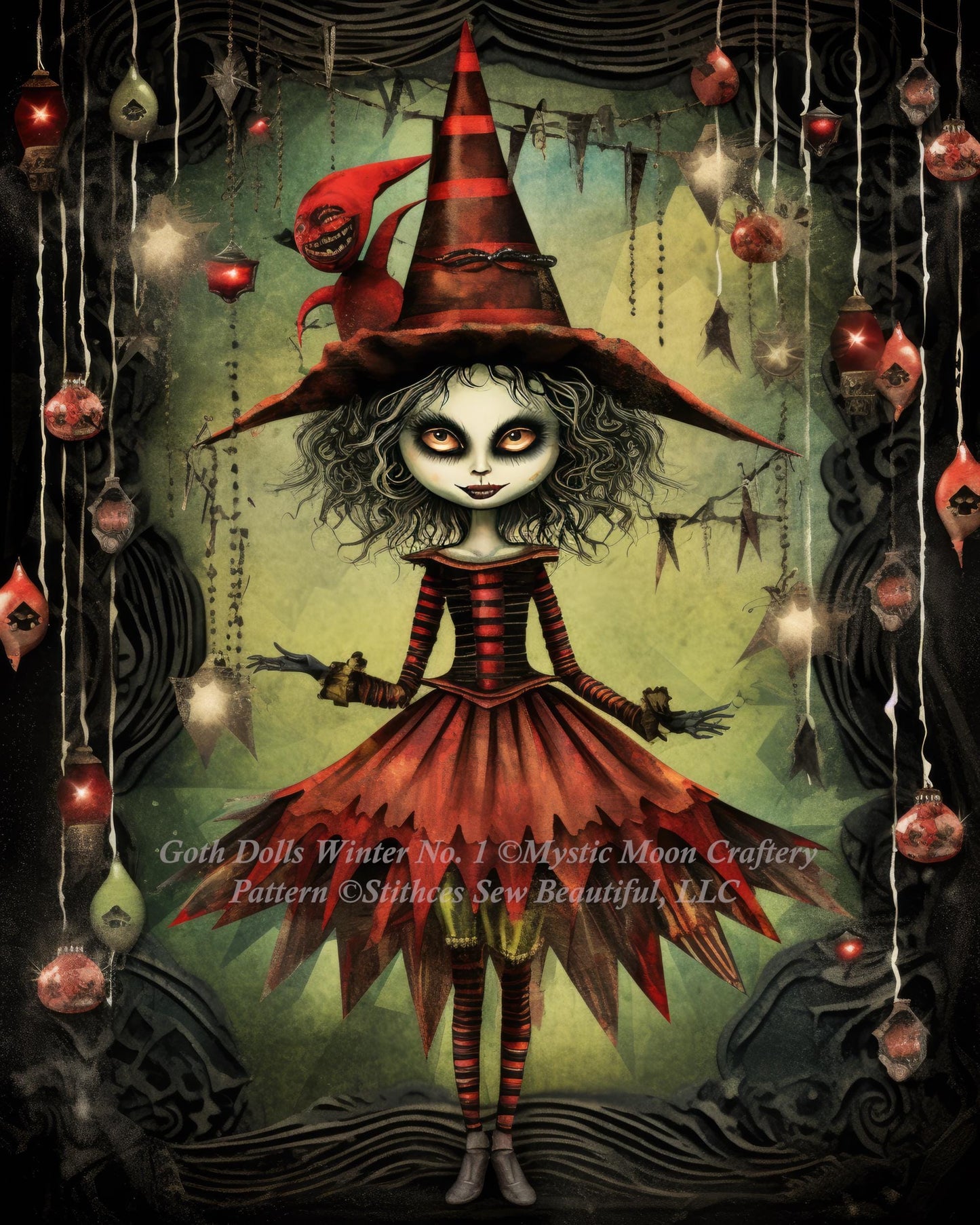 Goth Dolls Winter No. 1 cross stitch pattern by MysticMoonCraftery