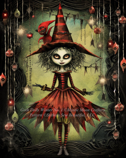 Goth Dolls Winter No. 1 cross stitch pattern by MysticMoonCraftery