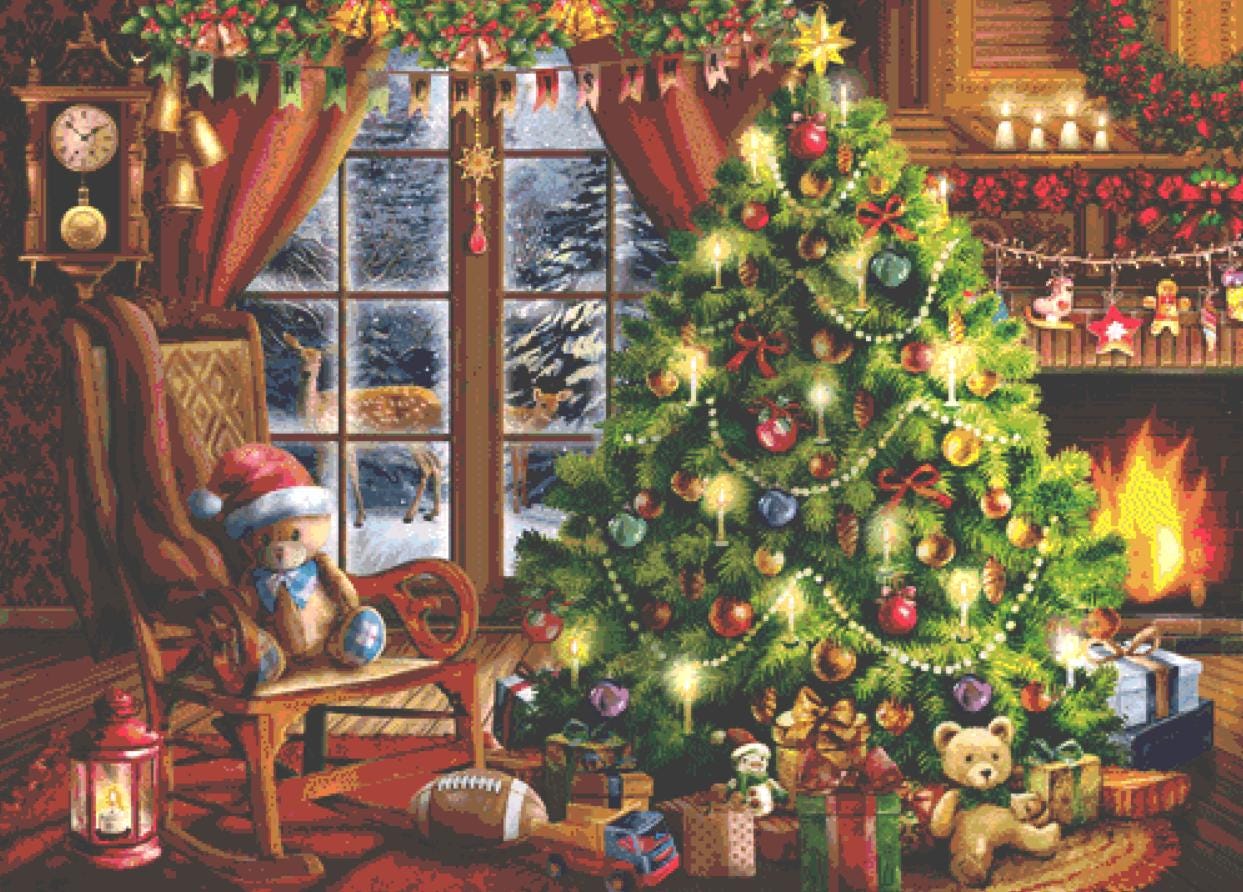 Christmas Memories cross stitch pattern by Tom Wood/Porterfields Fine Art Licensing