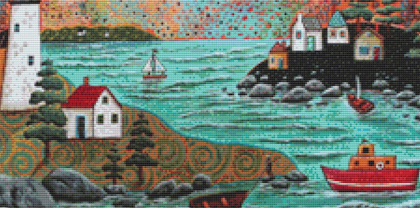 Blue Sea (Small) counted cross stitch pattern by Karla Gerard