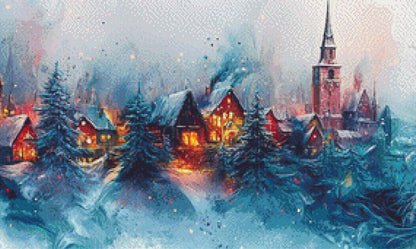 Santa's Enchanted City (Max Size/Color) counted cross stitch pattern by Eder Jose Rosa