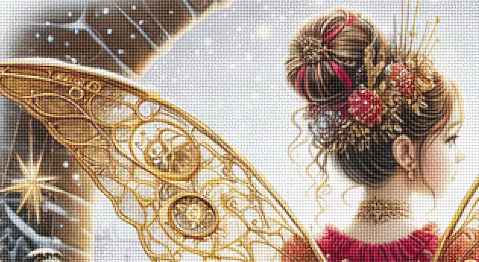 Steampunk Christmas Fairy 2 (Max Size/Color) counted cross stitch pattern by AdneLStudio