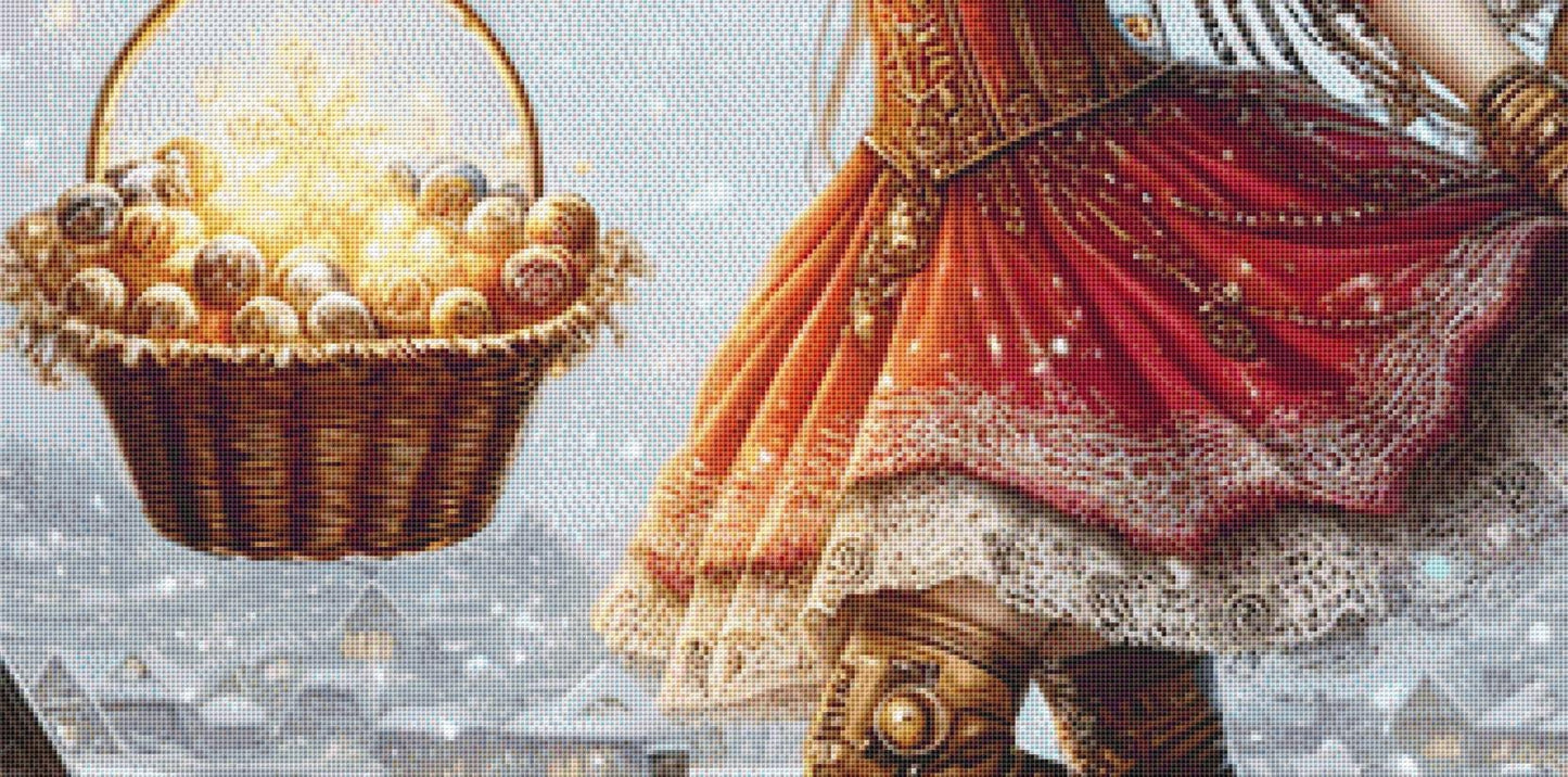 Steampunk Christmas Fairy 3 (Max Size/Color) counted cross stitch pattern by AdneLStudio
