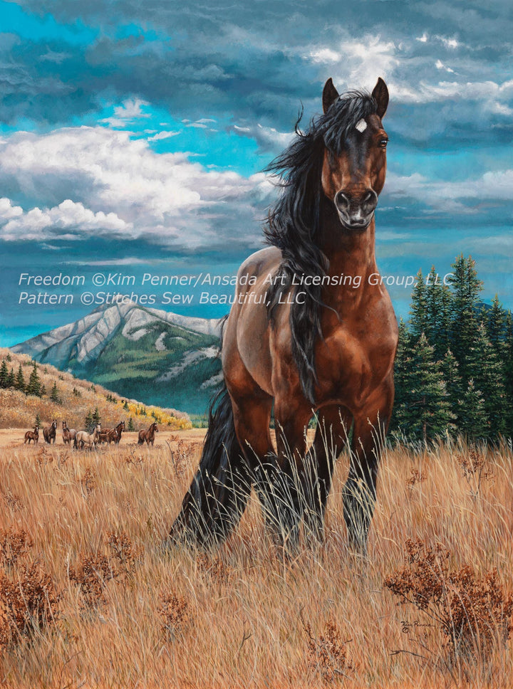 Freedom cross stitch pattern by Kim Penner/Ansada Art Licensing Group, LLC.