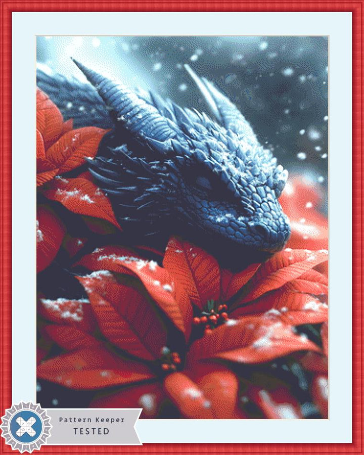 Holly Dragon counted cross stitch pattern by Serr.Kai A Quill & Ink