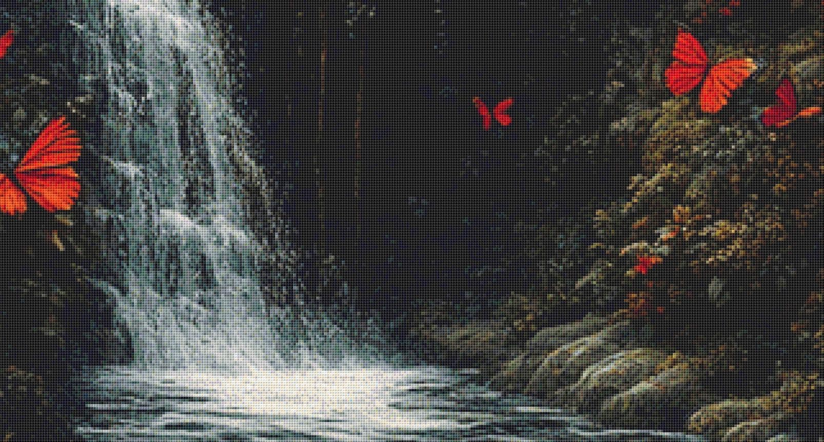The Waterfall House (Max Size/Color) counted cross stitch pattern by Eder Jose Rosa