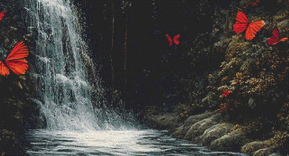 The Waterfall House (Max Size/Color) counted cross stitch pattern by Eder Jose Rosa