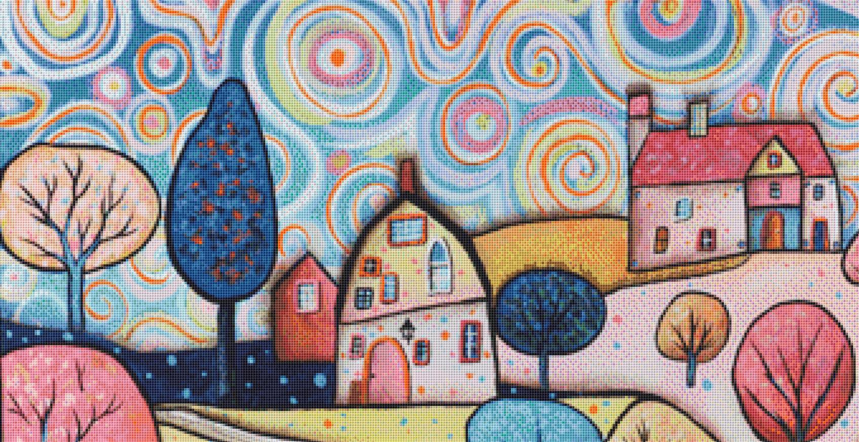Pastel Landscape counted cross stitch pattern by Karla Gerard