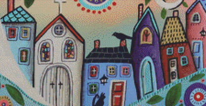 Stained Glass Church counted cross stitch pattern by Karla Gerard