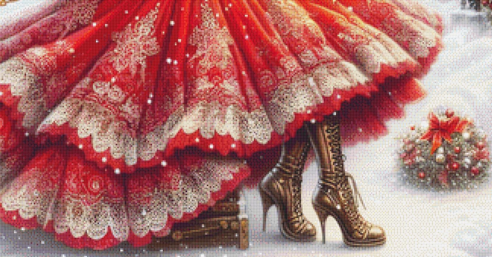 Steampunk Christmas Fairy counted cross stitch pattern by AdneLStudio