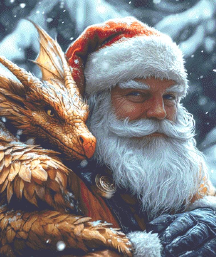 Santa's Little Helper counted cross stitch pattern by Serr.Kai A Quill & Ink