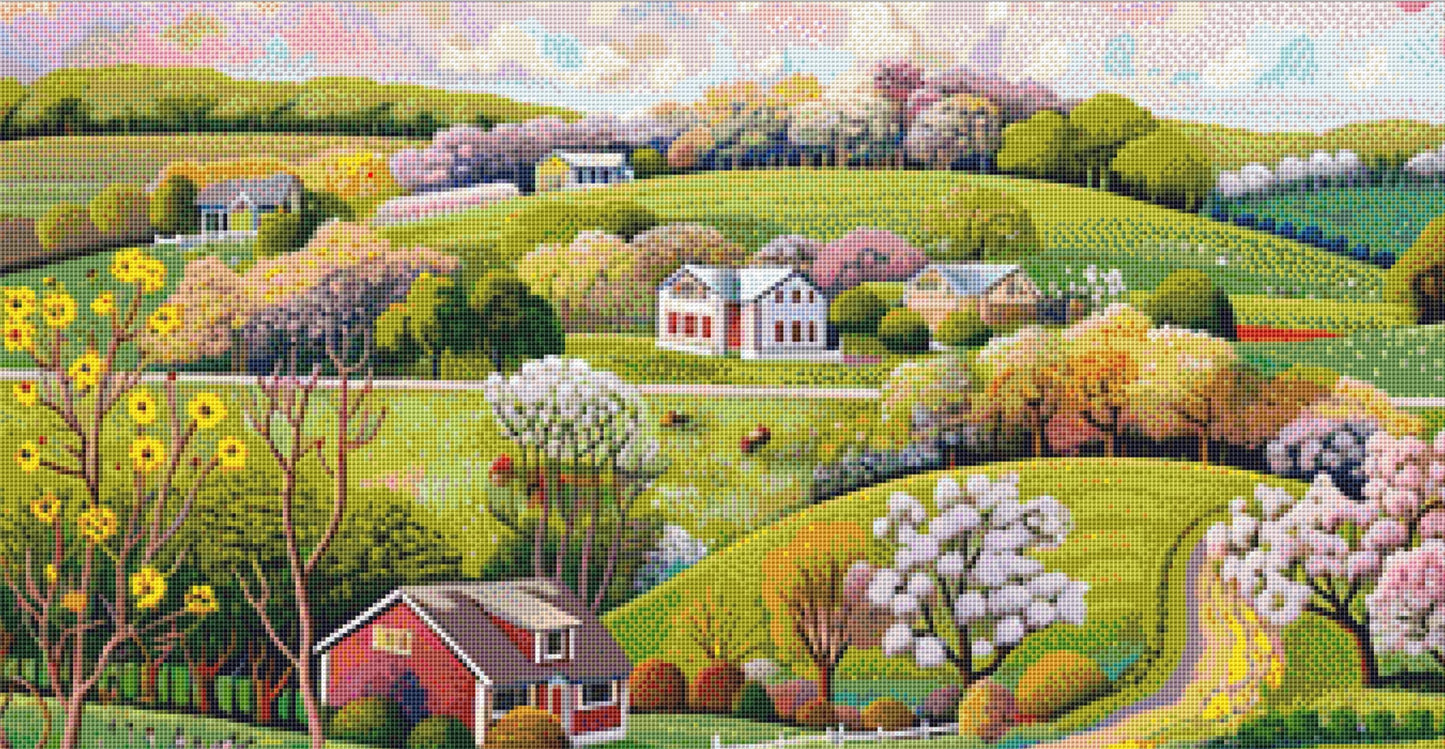 Springtime in The Countryside ©The Art Revivalist Cross Stitch Pattern