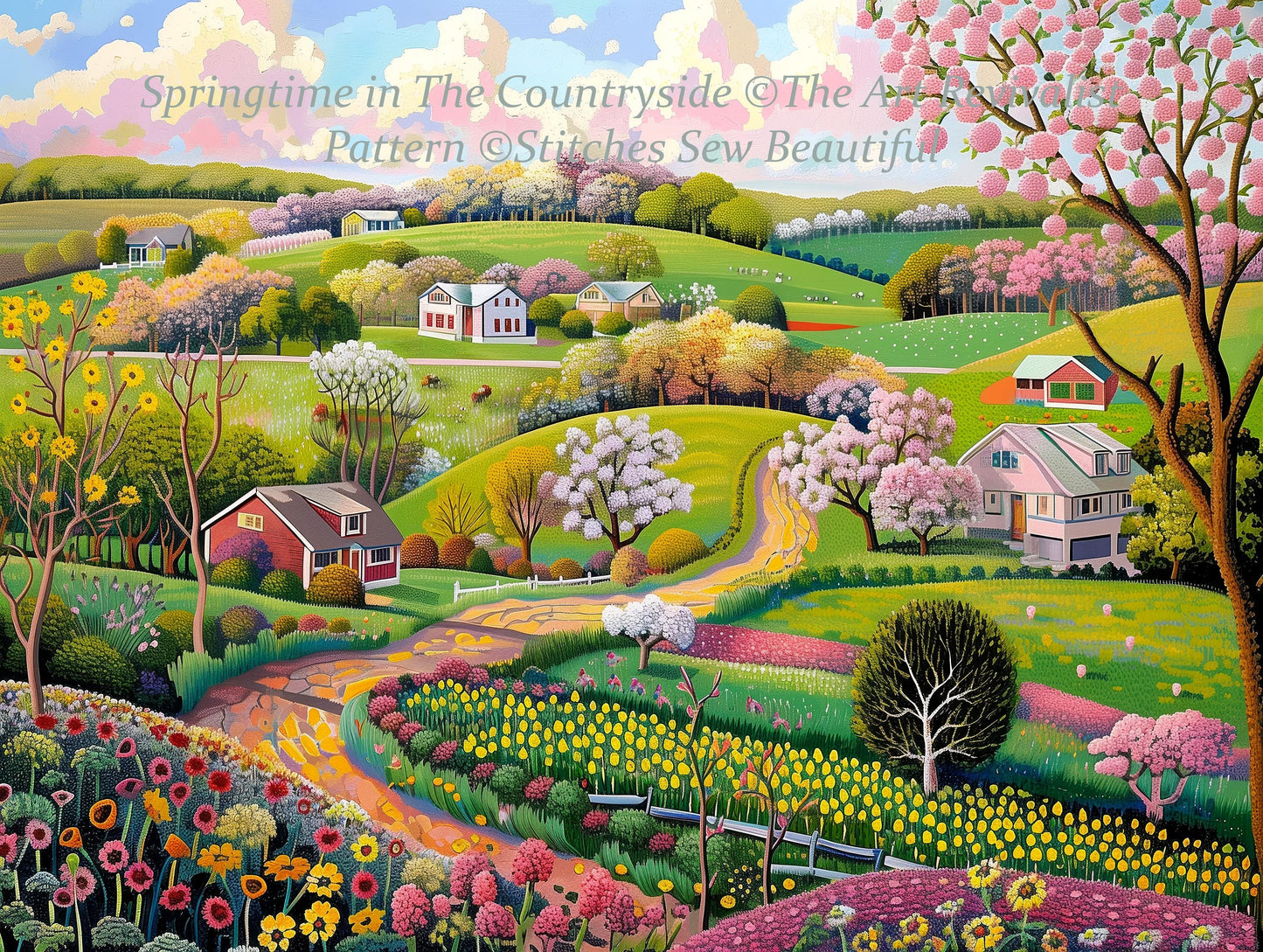 Springtime in The Countryside ©The Art Revivalist Cross Stitch Pattern