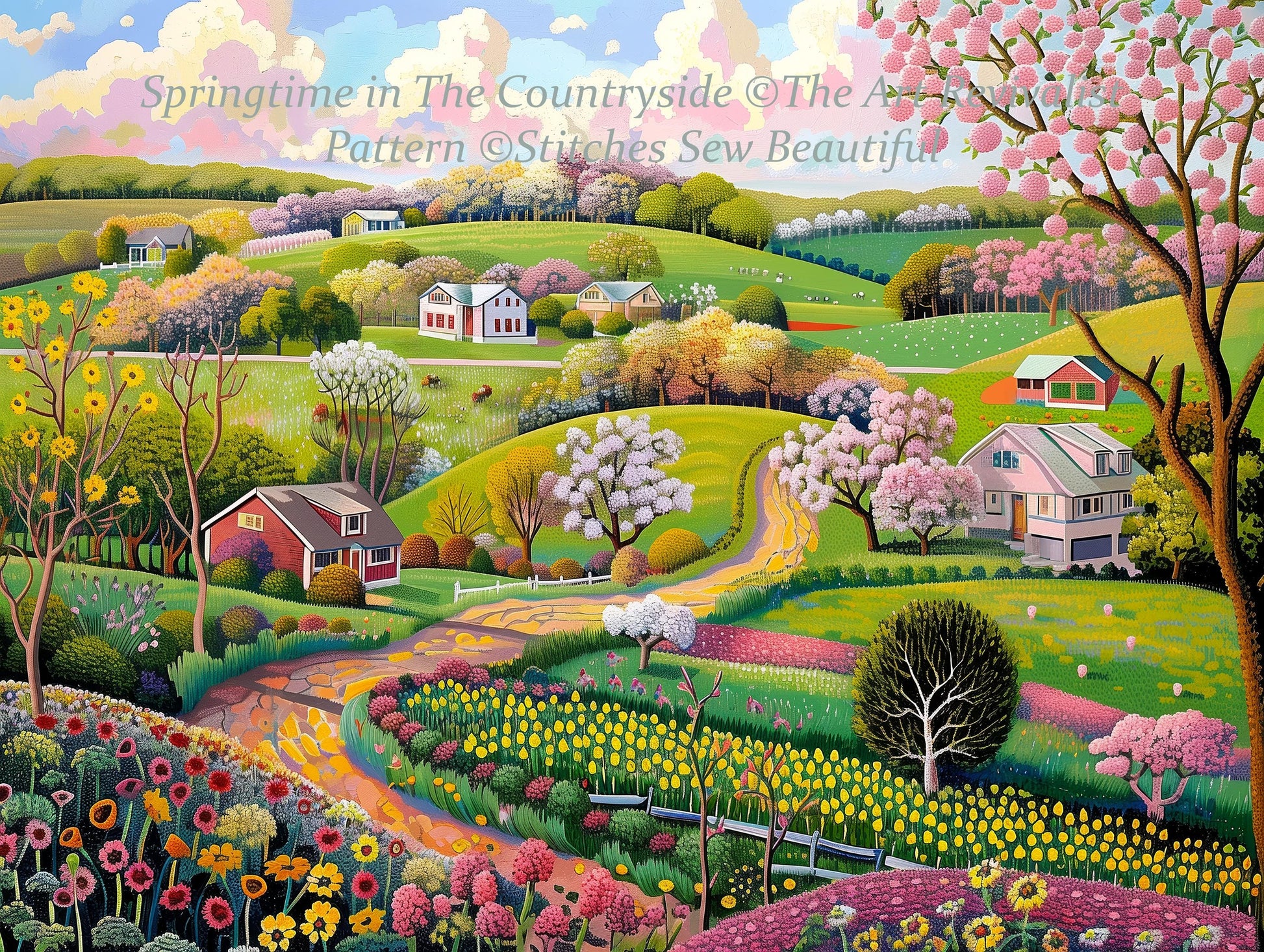Springtime in The Countryside ©The Art Revivalist Cross Stitch Pattern