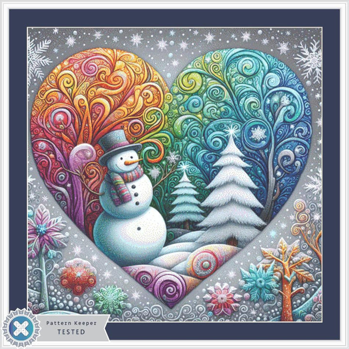 A Colorful Winter Wonderland counted cross stitch pattern by World of Love Hearts/Adrian G. Eyre